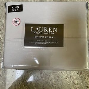 Ralph Lauren king size Dunham sateen sheet set